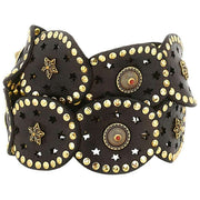 Ceinture en cuir à clous Campomaggi Bella Di Notte - Marron