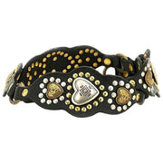 Ceinture en cuir à clous Campomaggi - Noir