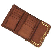Porte-monnaie à clous Campomaggi Felloniche - Cognac Tan