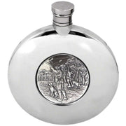 english-pewter-company-6oz-ellipse-shooting-badge-hip-flask---silver-34391741