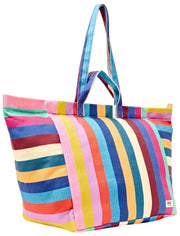 Roka Marylebone Grand sac fourre-tout surdimensionné en toile de coton - Larges rayures multiples