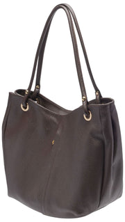Sac fourre-tout souple courbé Elie Beaumont - Marron chocolat