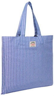 Superdry & Co Oxford Stripe Tote Bag - Broker Marine/Rose Rayé