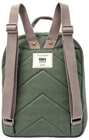 Petit sac à dos en toile de coton Roka Hampton - Vert saule