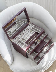 Grande boîte à bijoux de luxe Stackers - Bourgogne