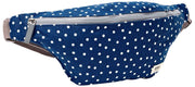 Sac banane en toile de coton Roka Mill Hill - Navy Polka Dot