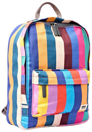 Roka Hampton Petit sac à dos en toile de coton - Larges rayures multicolores