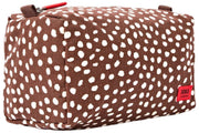 Roka Mayfair Petite trousse de toilette en toile de coton - Pois marron
