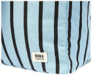 Sac à bandoulière en toile de coton Roka Sloane de taille moyenne - Rayure bleue