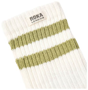 Chaussettes Roka Windsor Stripe Crew - Vert Avocat