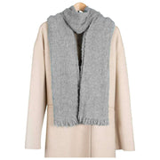 Écharpe à Franges Boucle Dents - Gris Tourterelle