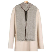 Écharpe à franges Dents Boucle - Beige avoine