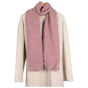 Écharpe à franges Dents Boucle - Chardon Rose