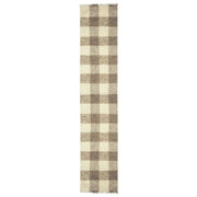Écharpe Boucle Dents Buffalo Check - Blanc Ivoire/Beige