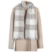 Écharpe Boucle Dents Buffalo Check - Blanc Ivoire/Beige
