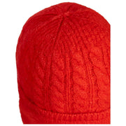 Bonnet En Tricot Torsadé Dents - Rouge Baie