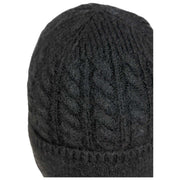 Bonnet en tricot torsadé Dents - Noir