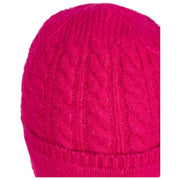 Bonnet En Tricot Torsadé Dents - Rose Fuchsia