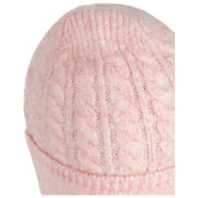Bonnet en tricot torsadé Dents - Rose pâle