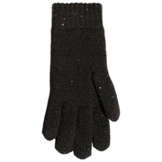 Gants en tricot à paillettes Dents Chevron - Noir