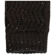Gants en tricot à paillettes Dents Chevron - Noir