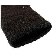 Gants en tricot à paillettes Dents Chevron - Noir