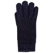 Gants à paillettes en tricot Dents Chevron - Marine