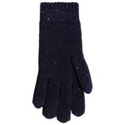 Gants à paillettes en tricot Dents Chevron - Marine