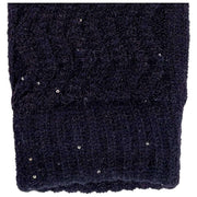Gants à paillettes en tricot Dents Chevron - Marine