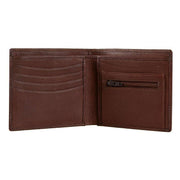Dents Clyde Leather RFID Blocking Coin Bifold Wallet - Dark Tan