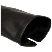 Gants en cuir Dents Demi Longs - Noir
