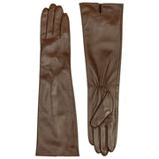 Gants en cuir Dents Demi Long - Marron châtain
