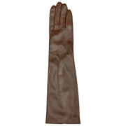 Gants en cuir Dents Demi Long - Marron châtain