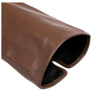 Gants en cuir Dents Demi Long - Marron châtain