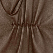 Gants en cuir Dents Demi Long - Marron châtain