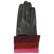 Gants en cuir pour écran tactile Dents Elodie - Noir/Rose