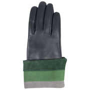 Gants en cuir à écran tactile Dents Elodie - Marine/Vert