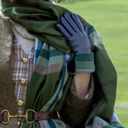Gants en cuir à écran tactile Dents Elodie - Marine/Vert