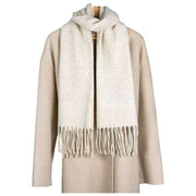 Écharpe scintillante embellie Dents - Beige amande