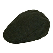 Dents Fernworthy Abraham Moon Plain Tweed Flat Cap - Olive Green