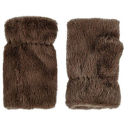 Mitaines Dents en fausse fourrure sans doigts - Mocca Brown