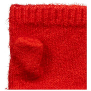 Chauffe-poignets tricotés sans doigts Dents - Rouge baie