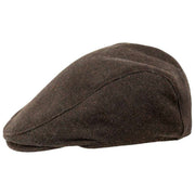 Casquette Plate en Tweed à Chevrons Dents Grafham - Marron Chocolat