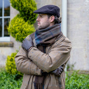 Casquette Plate en Tweed à Chevrons Dents Grafham - Marron Chocolat