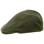 Casquette Plate en Tweed à Chevrons Dents Grafham - Vert Forêt