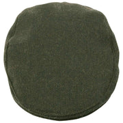 Casquette Plate en Tweed à Chevrons Dents Grafham - Vert Forêt