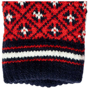 Gants tricotés Dents Jacquard Fair Isle - Rouge Baie/Marine