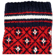 Gants tricotés Dents Jacquard Fair Isle - Rouge Baie/Marine