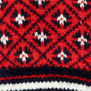 Gants tricotés Dents Jacquard Fair Isle - Rouge Baie/Marine