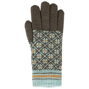 Gants tricotés Dents Jacquard Fair Isle - Gris anthracite/bleu
